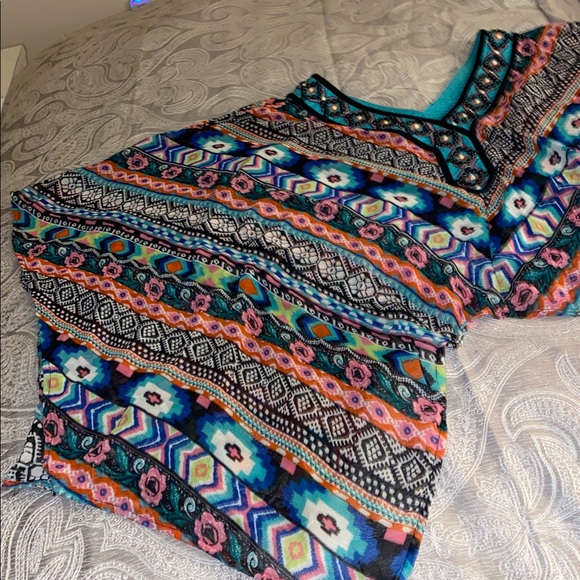 Double D Ranch Turquoise and Black Embellished Top - Picture 11 of 12